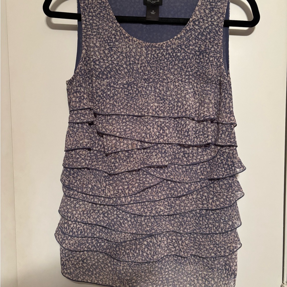 Ann Taylor Lavender Ruffle Tank Top